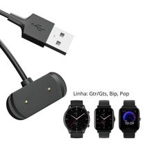 Carregador USB para Amazfit Bip U Zepp E GTS 2 GTR 2 Mini Cabo Preto