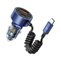 Carregador USB Para Carro 60W Com Carga Rápida 4.0 3.0 Para iPhone 15 14 Samsung S23 Xiaomi Tipo C Carregador USB Para Carro 60W Com Carga Rápida 4.0 3.0 Para iPhone 15 14 Samsung S23 Xiaomi Tipo C