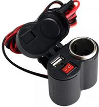 Carregador USB para Moto com Chave de Liga/Desliga - Praticidade Total!