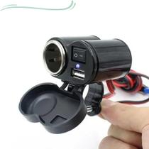 Carregador USB Para Moto Tomada Adaptador 12v Acendedor