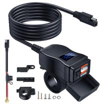 Carregador USB para motocicleta EXTRACTME Dual QC3.0 36W com monitor de tensão