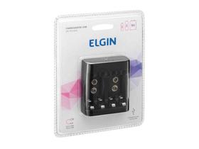 Carregador USB para quatro pilhas AA/AAA ou duas pillhas 9V , Elgin - 46RSCUSB0000