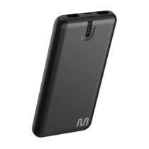 Carregador USB Portátil 10000mAh com Luz Indicadora de Bateria, Preto, CB173, MULTI