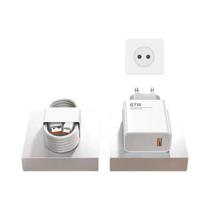 Carregador USB Rápido 67W para Xiaomi 14, 13T, 12 Lite, 11 Ultra, Redmi Note e Poco - Tipo C