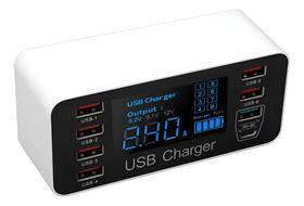 Carregador Usb Rápido Com Porta Qc3.0 40w Estação De Carrega