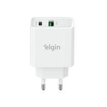 Carregador USB Tipo C 2 Saídas Elgin Ultra Rápido 20W Carregador USB Tipo C 2 Saídas Elgin Ultra Rápido 20W