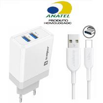 Carregador Usb Tipo C 3.4 2 Entradas Compátivel Android TipC