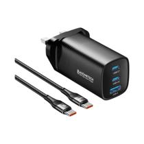 Carregador USB Tipo C GAN 65W - Carga Rápida para Macbook, Laptop, iPad, iPhone e Samsung S23 Ultra