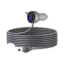 Carregador USB Tipo C Para Carro 12V-24V Com Voltímetro À Prova d'Água E Cabo De Extensão De 2M Para