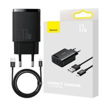 Carregador Usb Triplo 17w Baseus Rápido Para i P hone + Cabo 1m Lacrado