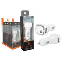 Carregador Usb Veicular Carro Automotivo 2.1A Branco