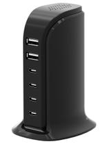 Carregador USB XPLUS Estação de carregamento 65W 4 Tipo C 2 USB-A Preto Carregador USB XPLUS Estação de carregamento 65W 4 Tipo C 2 USB-A Preto