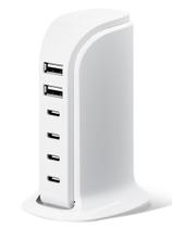 Carregador USB XPLUS Estação de carregamento 65W 4 Tipo C 2 USB-A Carregador USB XPLUS Estação de carregamento 65W 4 Tipo C 2 USB-A
