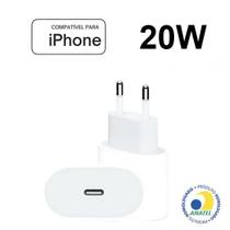 Carregador UsbC 20W Turbo Compatível com iPhone16,16 Plus,16 Pro,16 Promax,17 _ Adaptador Tomada Fonte Lacrado