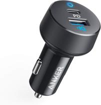 Carregador Veicular 1 USBC PD 1 USB, Anker, 11144308, PowerDrive PD 2, 33W, Carregamento Rápido, Preto