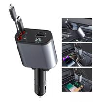 Carregador Veicular 120W Turbo - Cabo Tipo e Lightinin - Usb