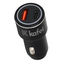 Carregador veicular 12v 36w 1 usb-c 1 usb-a preto kafei - kibwcv001