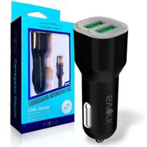 Carregador Veicular 12V Com 2 Portas USB INOVA - CAR-2049D