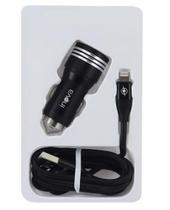 Carregador Veicular 2 entradas USB 3.4A + Cabo lightning compativel iPhone/iPad - Lenox