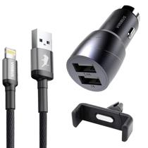 Carregador Veicular 2 Usb + Cabo Usb Suporte Celular Viribus Carregador Veicular 2 Usb + Cabo Usb Suporte Celular Viribus