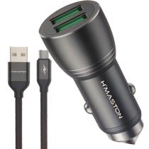 Carregador Veicular 2 USB Tipo C Rápido 4.8A Poderoso