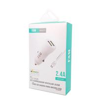 Carregador veicular 2usb com cabo de dados para micro v8 fkv2428 fam Carregador veicular 2usb com cabo de dados para micro v8 fkv2428 fam