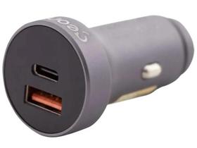 Carregador Veicular 38w Turbo Usb Usbc Carga Ultra Rápida Cor Preto