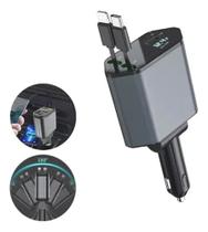 Carregador Veicular 65W 4 em 1 USB Tipo C Carregamento Rápido Universal para Celular e Tablet Carregador Veicular 65W 4 em 1 USB Tipo C Carregamento Rápido Universal para Celular e Tablet