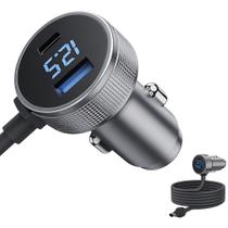 Carregador Veicular Adaptador 3 em 1 Energia DC Cabo com 2 metros 12V 24V Conversor Alimentação