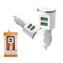 Carregador Veicular Carro 2 Usb 3.4a Carga Rápida Branco