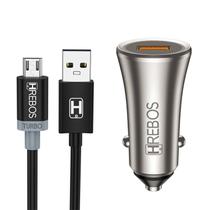 Carregador Veicular Carro Turbo 18w + Cabo Micro Usb V8 3.0a Carregador Veicular Carro Turbo 18w + Cabo Micro Usb V8 3.0a