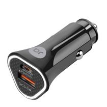 Carregador veicular com 2 portas tipo C-PD USB CG003 38w
