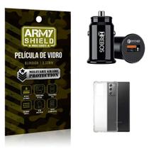 Carregador Veicular Com Capa Samsung Note 20 E Película 3D - Armyshield