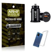 Carregador Veicular Com Capa Samsung S10 Lite E Película 3D - Armyshield