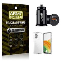 Carregador Veicular Com Capinha Samsung A33 E Película 3D - Armyshield