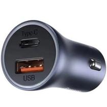 Carregador veicular com entrada para USB e tipo C 3.4