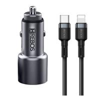 Carregador Veicular Hrebos 60w Usbc Lghtng Crv203i Preto Carregador Veicular Hrebos 60w Usbc Lghtng Crv203i Preto
