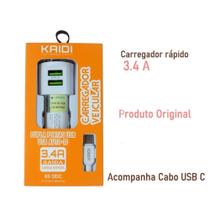 Carregador veicular kaidi compativel iphone 3.4a kd303a 2usb Carregador veicular kaidi compativel iphone 3.4a kd303a 2usb