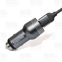 Carregador Veicular Metálico 2 USB com Cabo Micro USB V8 Basike Car-G5137