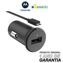 Carregador Veicular Original Motorola Turbo Power 18w cabo Micro Usb Preto