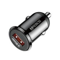 Carregador Veicular Para Celular Notebook HRebos Turbo 18W Entrada USB Preto Compativel Android IOS Iphon 15 14 13 12
