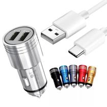 Carregador Veicular Rápido 2 Usb Carro E Caminhão 12/24 V