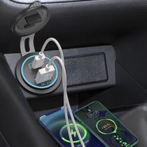 Carregador Veicular Tomada USB Turbo Dupla Carro Moto Ônibus 2 Saídas Com Cabo Cor:Azul
