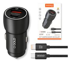 Carregador Veicular Turbo 60w Iphn 11 13 14 Cabo Lightning Carregador Veicular Turbo 60w Iphn 11 13 14 Cabo Lightning