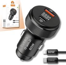 Carregador Veicular Turbo 60W MTS com Cabo IOS para Automóvel Compatível com iPhone