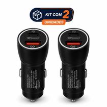Carregador Veicular Turbo 60W USBC USB A USB TIPO C Carregamento Rápido com Cabo Carregador Veicular Turbo 60W USBC USB A USB TIPO C Carregamento Rápido com Cabo