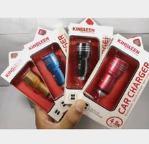 Carregador Veicular Turbo Carro Metal 4.8A 2USB Kingleen Carregador Veicular Turbo Carro Metal 4.8A 2USB Kingleen