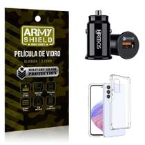 Carregador Veicular Turbo Com Capa Samsung A53 E Película 3D - Armyshield