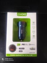 carregador veicular type-c e usb - choki
