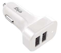 Carregador Veicular Universal, 2 Portas USB 2.1A, 12V-24V, Carga Rápida, Proteção Antichamas, Branco, CC2SE, ELG Carregador Veicular Universal, 2 Portas USB 2.1A, 12V-24V, Carga Rápida, Proteção Antichamas, Branco, CC2SE, ELG